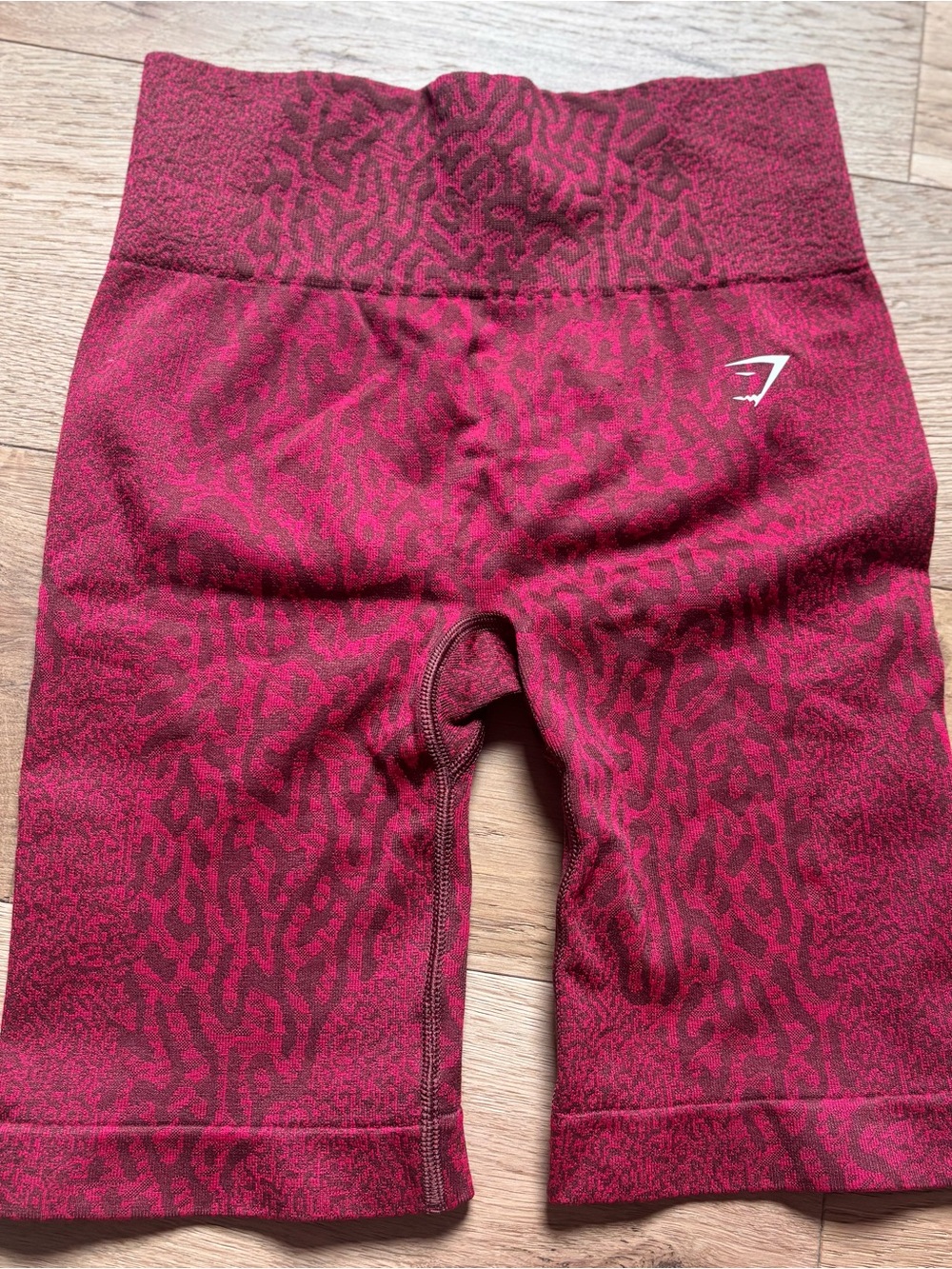 Gymshark Womens Pink Cheetah-Print Bike Shorts